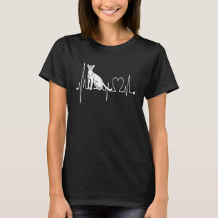 Camiseta Abyssinian Cat Heartbeat Ekg I Love My Abyssinia