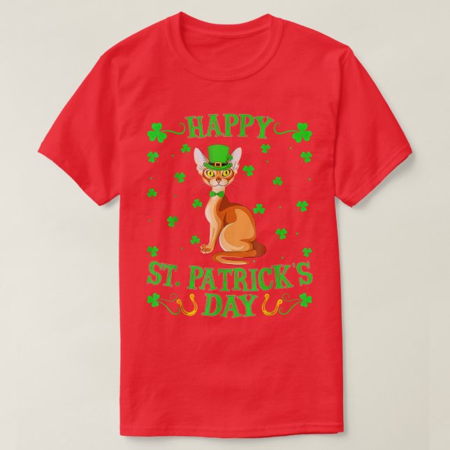 Camiseta Abyssinian Cat Lover Leprechaun Abyssinian St  (Frente do Design)