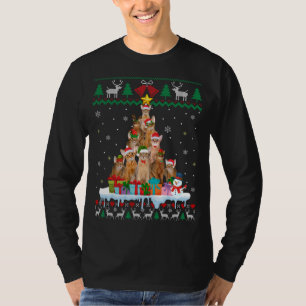 Camiseta Abyssinian Cat Papais noeis Árvore de Natal Feia G