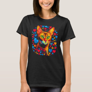 Camiseta Abyssinian Cat Red Blue