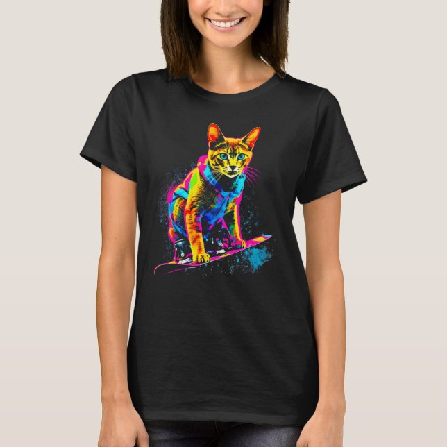 Camiseta Abyssinian Cat Snowboard (Frente)
