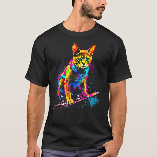 Camiseta Abyssinian Cat Snowboard (Frente)