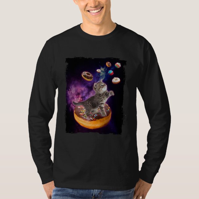 Camiseta Abyssinian Cat Space Donuts  Kitty in Space Kid (Frente)