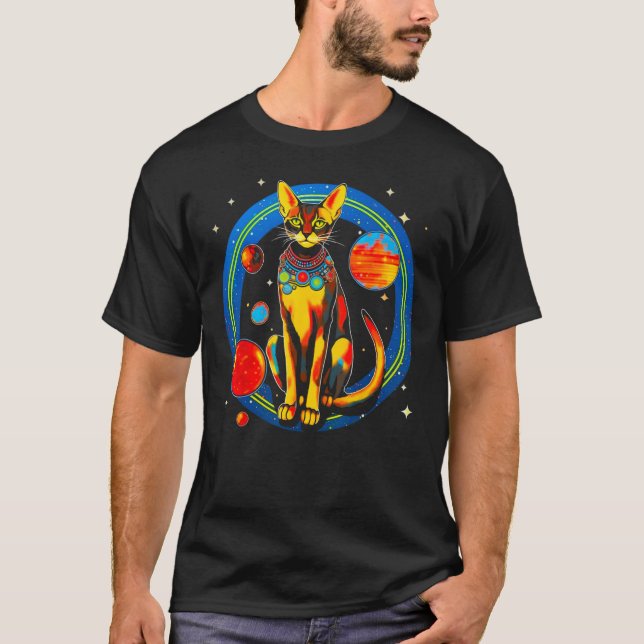 Camiseta Abyssinian Cat Universe Science (Frente)
