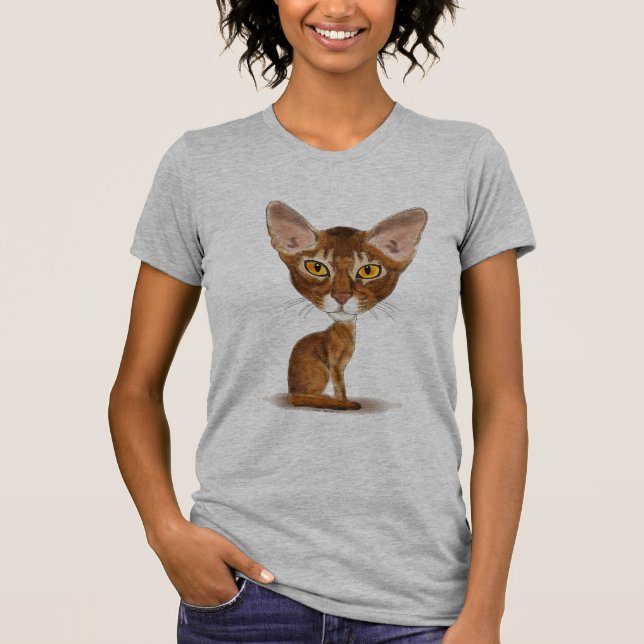 Camiseta Abyssinian da caricatura (Frente)
