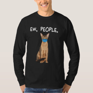 Camiseta Abyssinian Ew Pessoas Cat Vestindo máscara facial