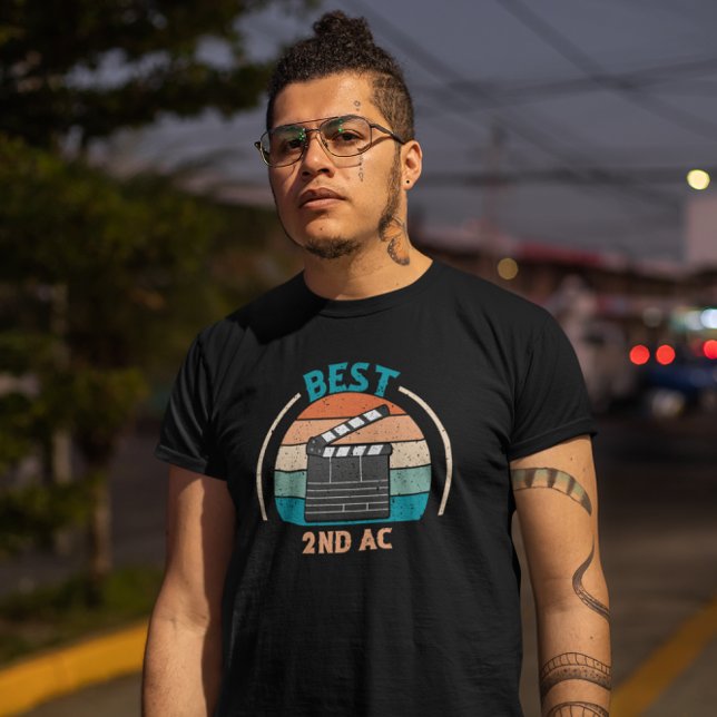 Camiseta AC do melhor segundo - Câmera do Retro Assistant (Criador carregado)