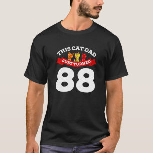 Camiseta Acaba de fazer 88 Pai de Gato Aniversário 88º Aman