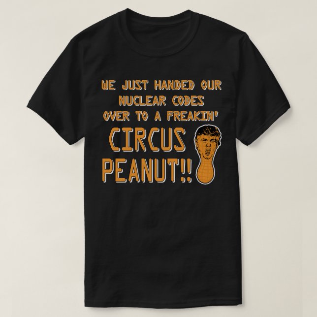 Camiseta Acabamos de Entregar Códigos Nucleares a um Amendo (Frente do Design)