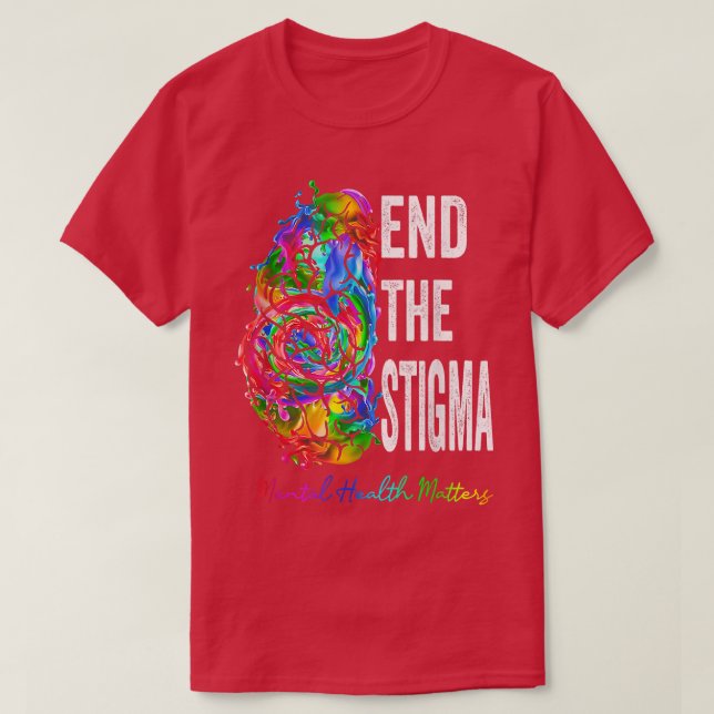Camiseta Acabar Com A Saúde Mental Estigma Importa Awaren M (Frente do Design)