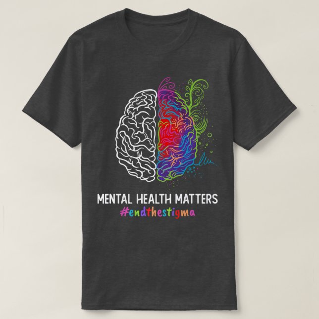 Camiseta Acabar Com A Saúde Mental Estigma Importa Awaren M (Frente do Design)
