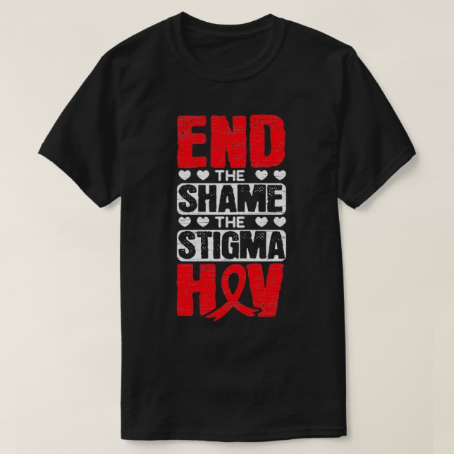 Camiseta Acabar Com A Vergonha Do Estigma Sida Sensibilizar (Frente do Design)