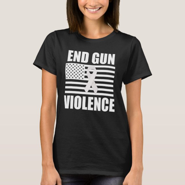 Camiseta Acabar com a violência contra as armas dos EUA Sin (Frente)