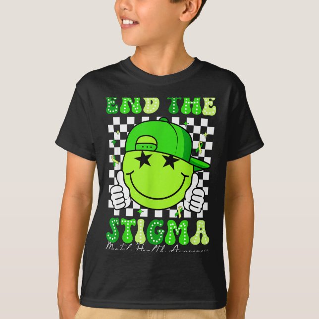 Camiseta Acabar com o estigma conscientização da saúde ment (Frente)