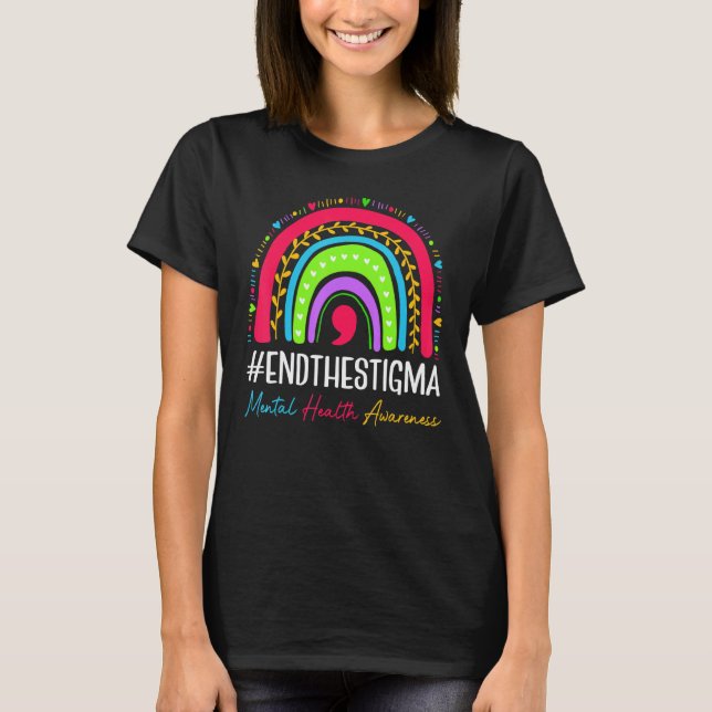Camiseta Acabar Com O Estigma Frase de Conscientização da S (Frente)