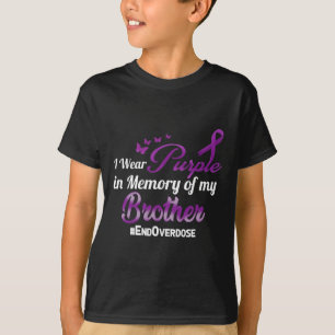 Camiseta Acabar com o Overdose Eu Uso Roxo Pelo Meu Irmão