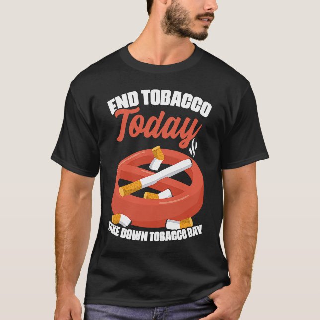 Camiseta Acabar com o Tabaco Derrubar o Dia do Tabaco Cigar (Frente)