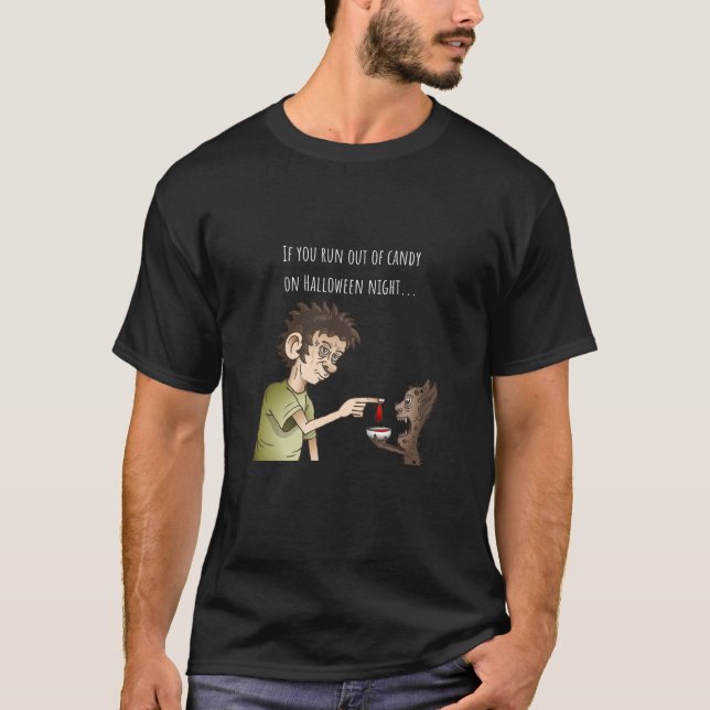 Camiseta Acabar os doces de Trick or Treat (Frente)