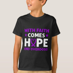 Camiseta Acabe com a Overdose! Laço Roxo. Conscientização s