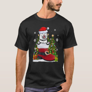 Camiseta Acabe com o Lapphund no Natal Santa Hat Feio Calça
