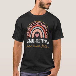 Camiseta Acabe Com O Stigma Boho Rainbow Mental Health Awar