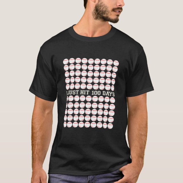 Camiseta Acabei De Atingir 100 Dias De Baseball Escolar 100 (Frente)