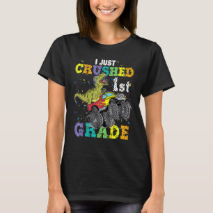 Camiseta Acabei de Esmagar o Monstro Caminhão Rex Dinossaur