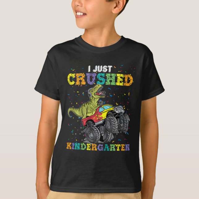 Camiseta Acabei De Esmagar O Monstro Do Dinossauro Trex (Frente)
