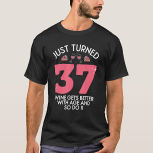 Camiseta Acabei De Transformar 37 Vinhos Melhor Com 37 Anos
