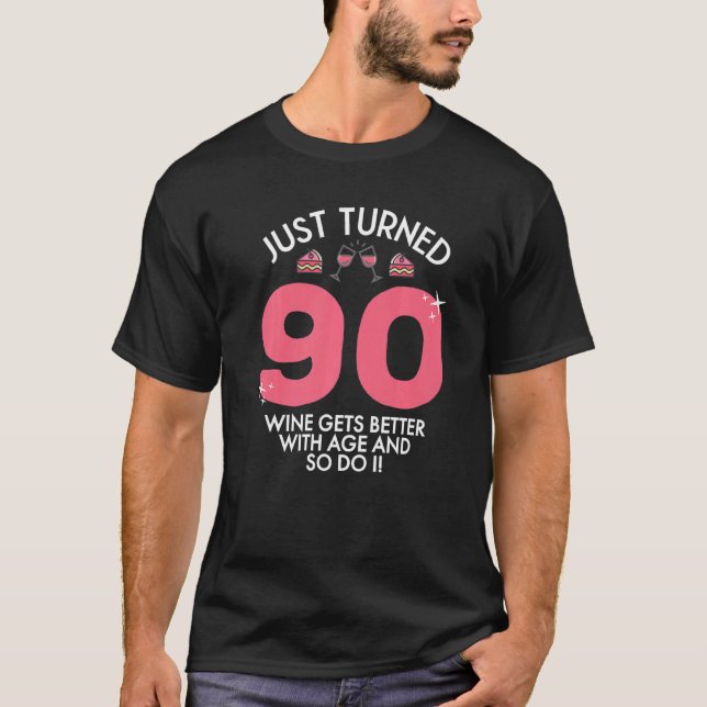 Camiseta Acabei De Transformar 90 Vinhos Melhor Com 90 De I (Frente)