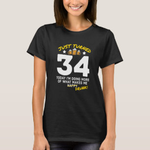 Camiseta Acabei de virar o Bebado de 34 cervejas 34º anive