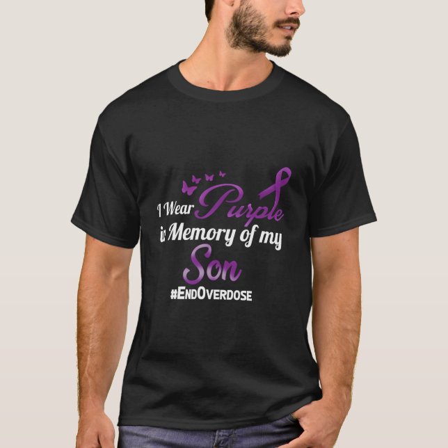 Camiseta Acabo Com A Sobredosagem Eu Visto Roxo Para O Meu  (Frente)