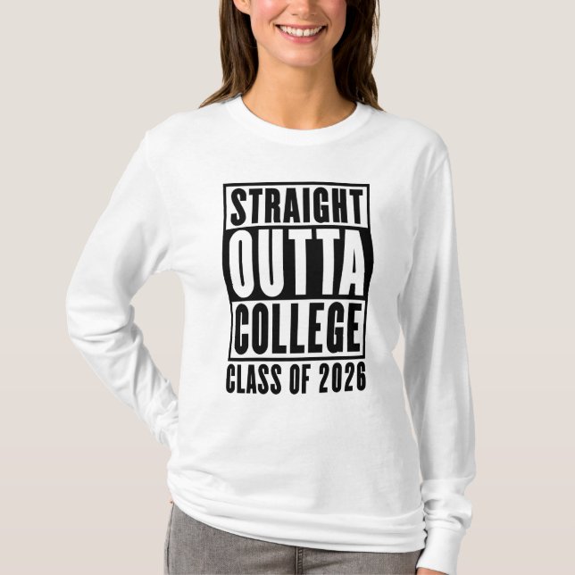 Camiseta Acabou a Faculdade Turma de 2026 (Frente)