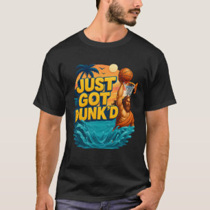 Camiseta Acabou de Tombar Comediante Batismo Jesus Jogando