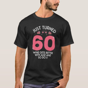 Camiseta Acabou De Transformar 60 Vinhos Melhor Com 60 Anos