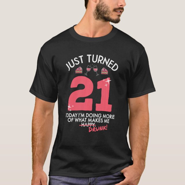Camiseta Acabou De Virar 21 Bebado Bebendo G (Frente)