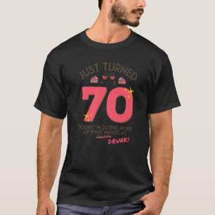 Camiseta Acabou De Virar 70 Bebendo De Vinho Bebado De Aniv