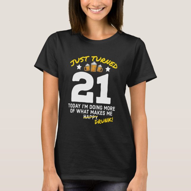 Camiseta Acabou De Virar O Bebado De Bebendo G Para 21 Cerv (Frente)