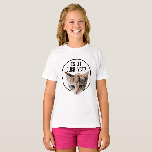 Camiseta ACABOU!? Rosto de Gatinho Coronavírus (Frente Completa)
