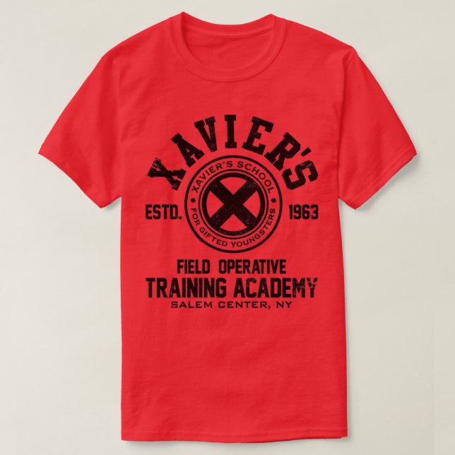 CAMISETA ACADEMIA DE TREINAMENTO DA ESCOLA XAVIER (Frente do Design)