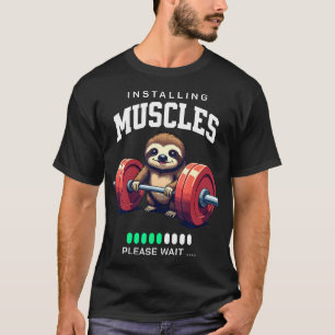 Camiseta Academia de Treino de Preguiça Engraçada Ginásio F