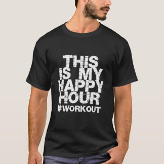 Camiseta Academia de Treino Fitness Esta É Minha Hora Feliz