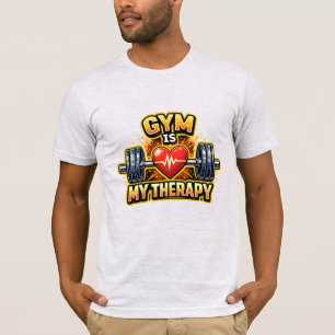 Camiseta Academia É Minha Terapia Motivação Fitness Gráfico