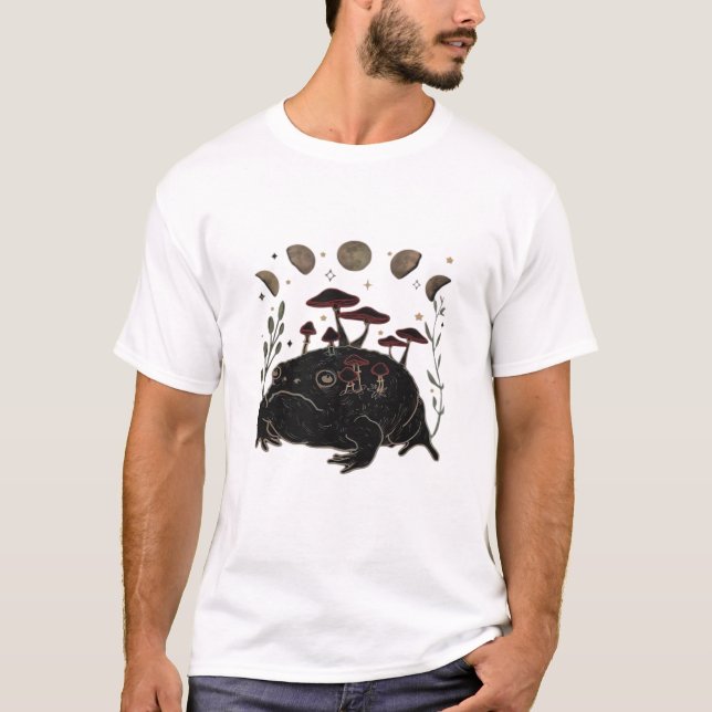 Camiseta Academia Lua Witchy Goblincore Estética Sapo Cla (Frente)