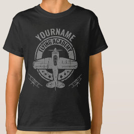 Camiseta Academia Piloto de Avião Vintage Personalizado