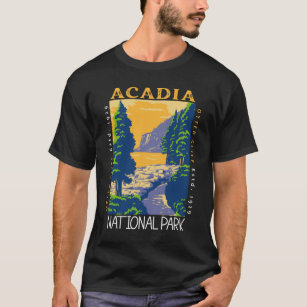 Camiseta Acadia National Park Bar Harbour Otter Cliff Retro