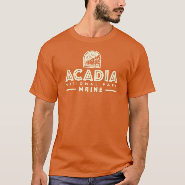 Camiseta Acadia National Park Coastline Tan (Frente)