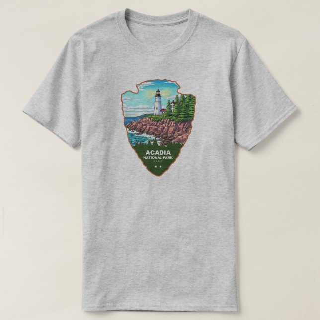 Camiseta Acadia National Park Maine Arrowhead (Frente do Design)