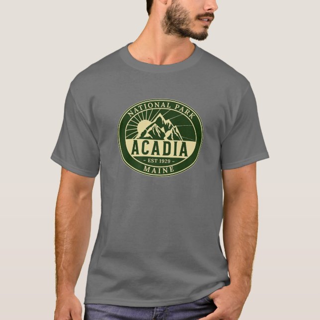 Camiseta Acadia National Park Maine Hike ao ar livre (Frente)