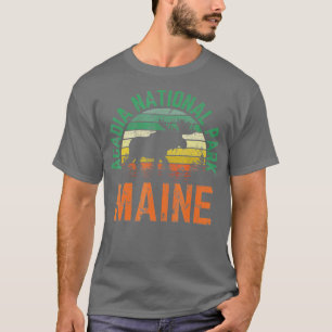 Camiseta Acadia National Park Maine Moose Hiking Retro Suns
